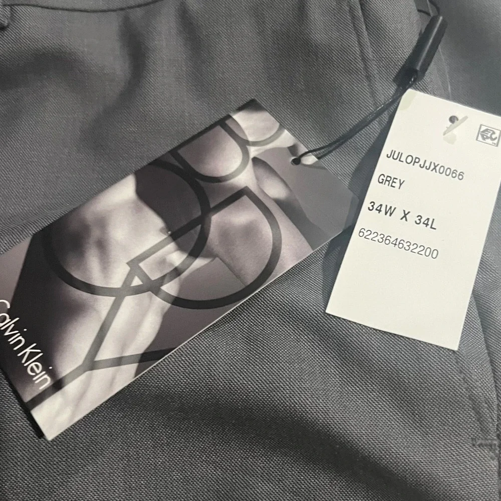 Calvin Klein‎ Charcoal Grey Julop Trousers Pants Men's Size 34 x 34 Career NWT